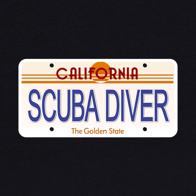 Scuba Diver California State License Plate by Mel's Designs